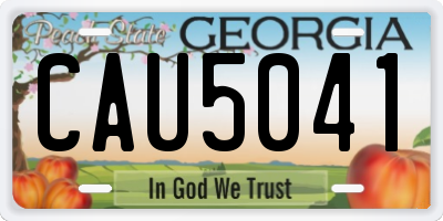 GA license plate CAU5041