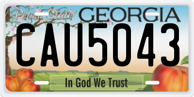 GA license plate CAU5043