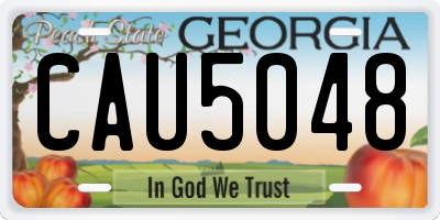 GA license plate CAU5048