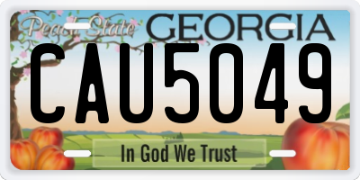 GA license plate CAU5049