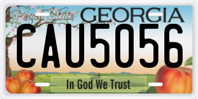 GA license plate CAU5056