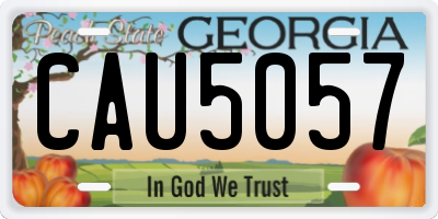 GA license plate CAU5057