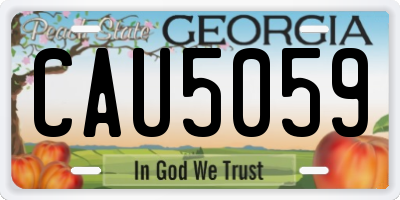 GA license plate CAU5059