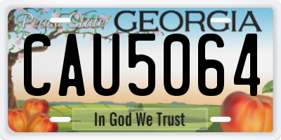 GA license plate CAU5064