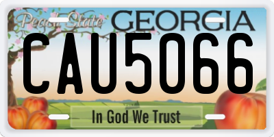 GA license plate CAU5066