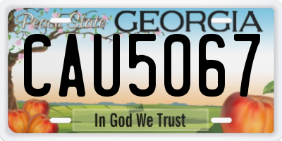 GA license plate CAU5067