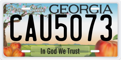 GA license plate CAU5073