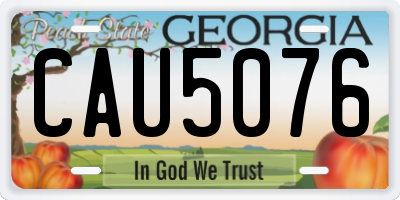 GA license plate CAU5076