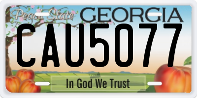 GA license plate CAU5077
