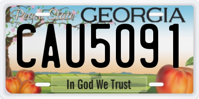 GA license plate CAU5091