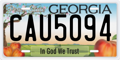 GA license plate CAU5094
