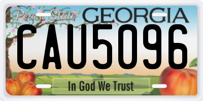 GA license plate CAU5096