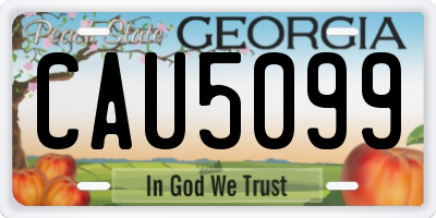 GA license plate CAU5099