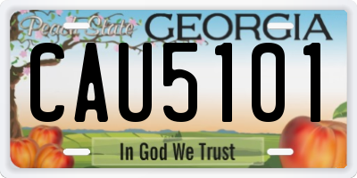 GA license plate CAU5101