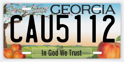 GA license plate CAU5112