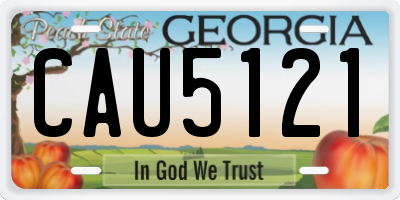 GA license plate CAU5121