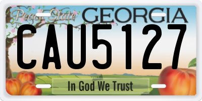 GA license plate CAU5127