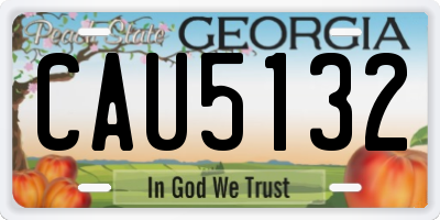 GA license plate CAU5132