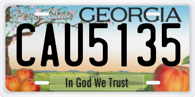 GA license plate CAU5135