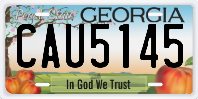 GA license plate CAU5145