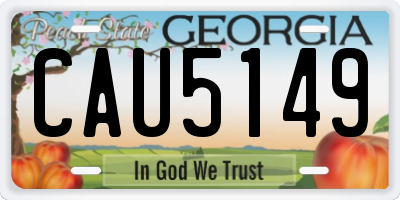 GA license plate CAU5149