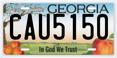 GA license plate CAU5150