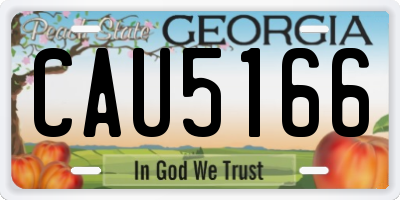 GA license plate CAU5166