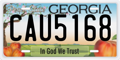 GA license plate CAU5168