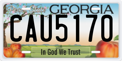 GA license plate CAU5170