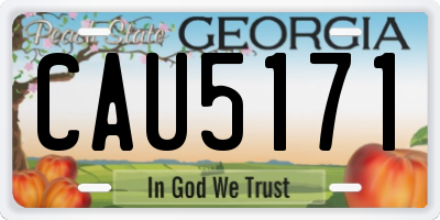 GA license plate CAU5171