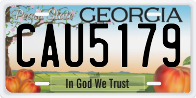 GA license plate CAU5179