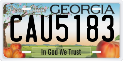 GA license plate CAU5183
