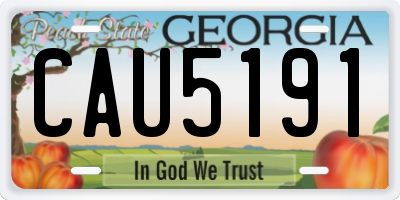 GA license plate CAU5191
