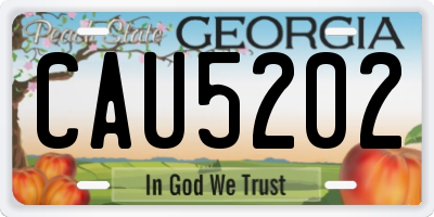 GA license plate CAU5202