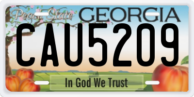 GA license plate CAU5209