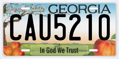 GA license plate CAU5210