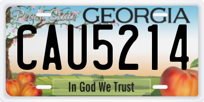 GA license plate CAU5214
