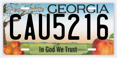 GA license plate CAU5216