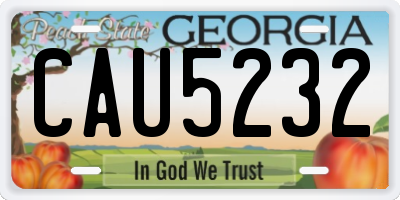 GA license plate CAU5232