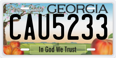 GA license plate CAU5233