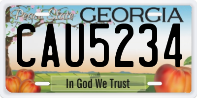 GA license plate CAU5234