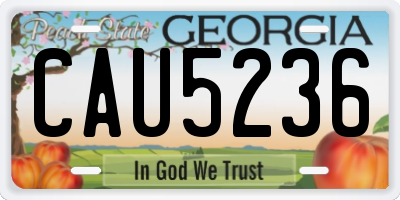 GA license plate CAU5236