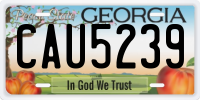 GA license plate CAU5239