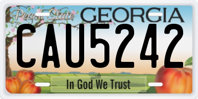GA license plate CAU5242
