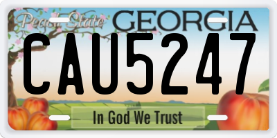 GA license plate CAU5247