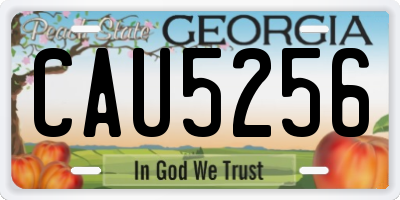 GA license plate CAU5256