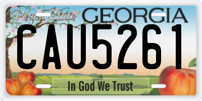 GA license plate CAU5261
