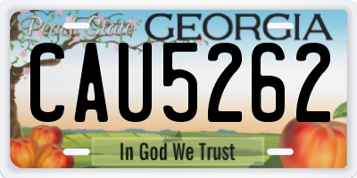 GA license plate CAU5262