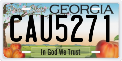 GA license plate CAU5271