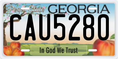 GA license plate CAU5280